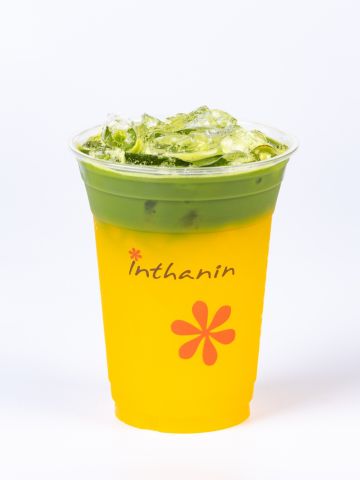 อูจิมัทฉะ น้ำส้มสด เย็น Iced Uji Matcha Orange Juice